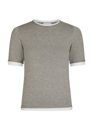 Fauna double knit tee Light Grey Melange Neo Noir 